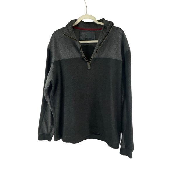 Straight Down 1925 Mens Half-Zip Pullover Sweatshirt Large Black Gray Streetwear - Picture 8 of 8